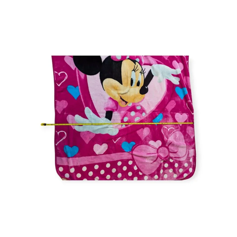 Disney Minnie Mouse Bowtique Pink Soft Fleece Throw Blanket 58